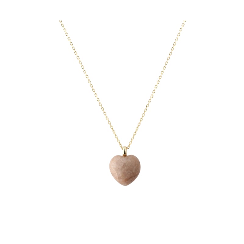 Eira Big Rose Heart Necklace Golden - Aqua Dulce Halskæder  - 5740013867898
