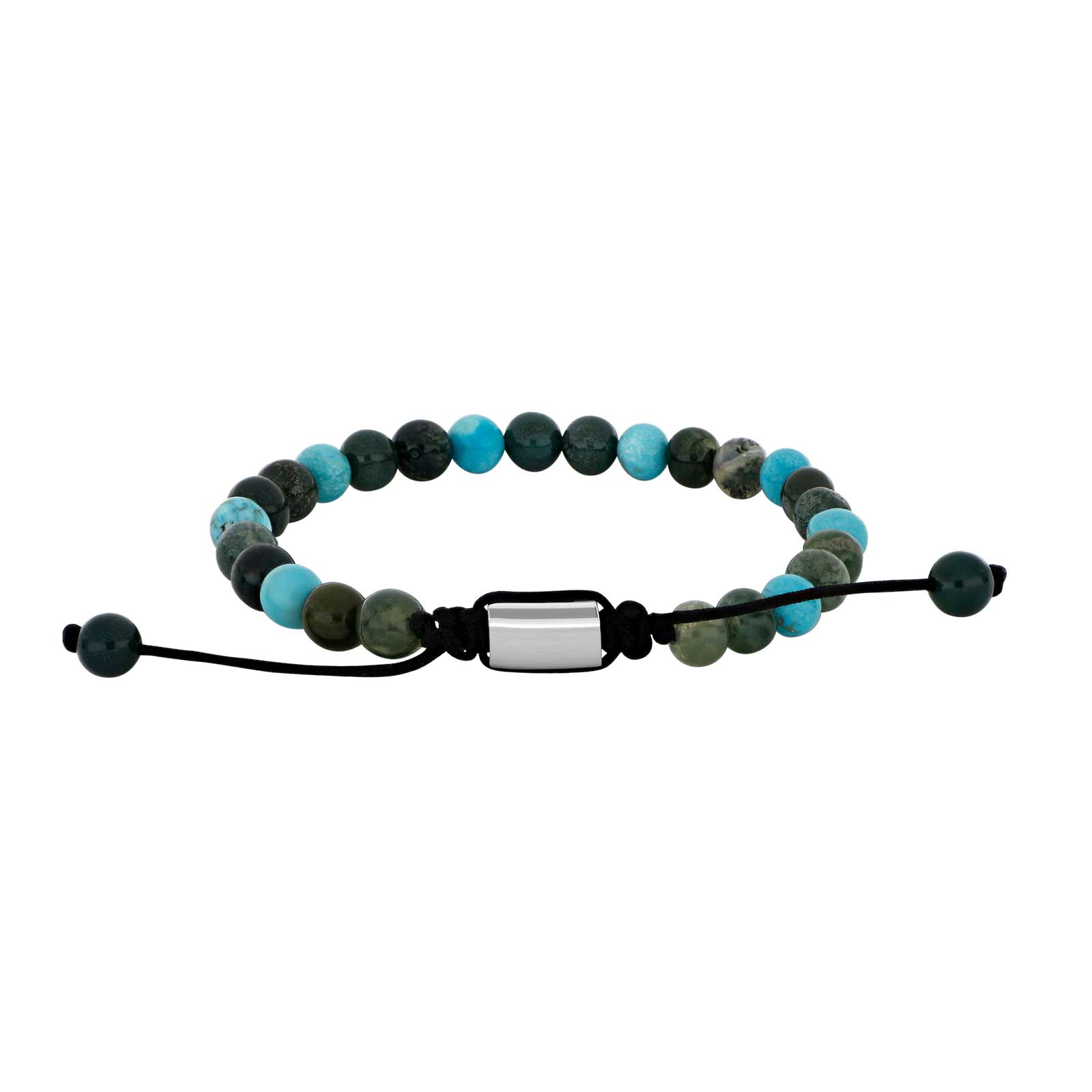 Son Armbånd Moss Agate Turkis Stål 6mm - Son Of Noa Armbånd