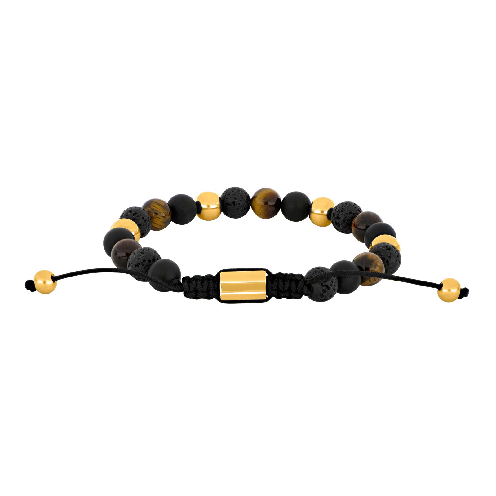 Sort Son Armbånd Agate Lava Tigerøje Gold - Son Of Noa Armbånd