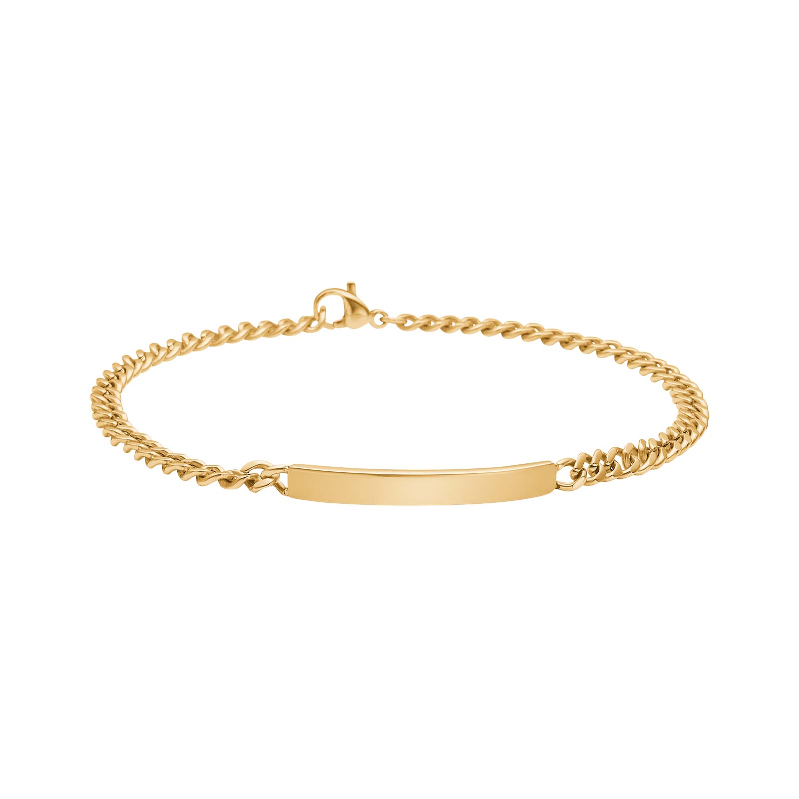Son Armbånd Stål Med Plade 23cm Gold - Son Of Noa Armbånd