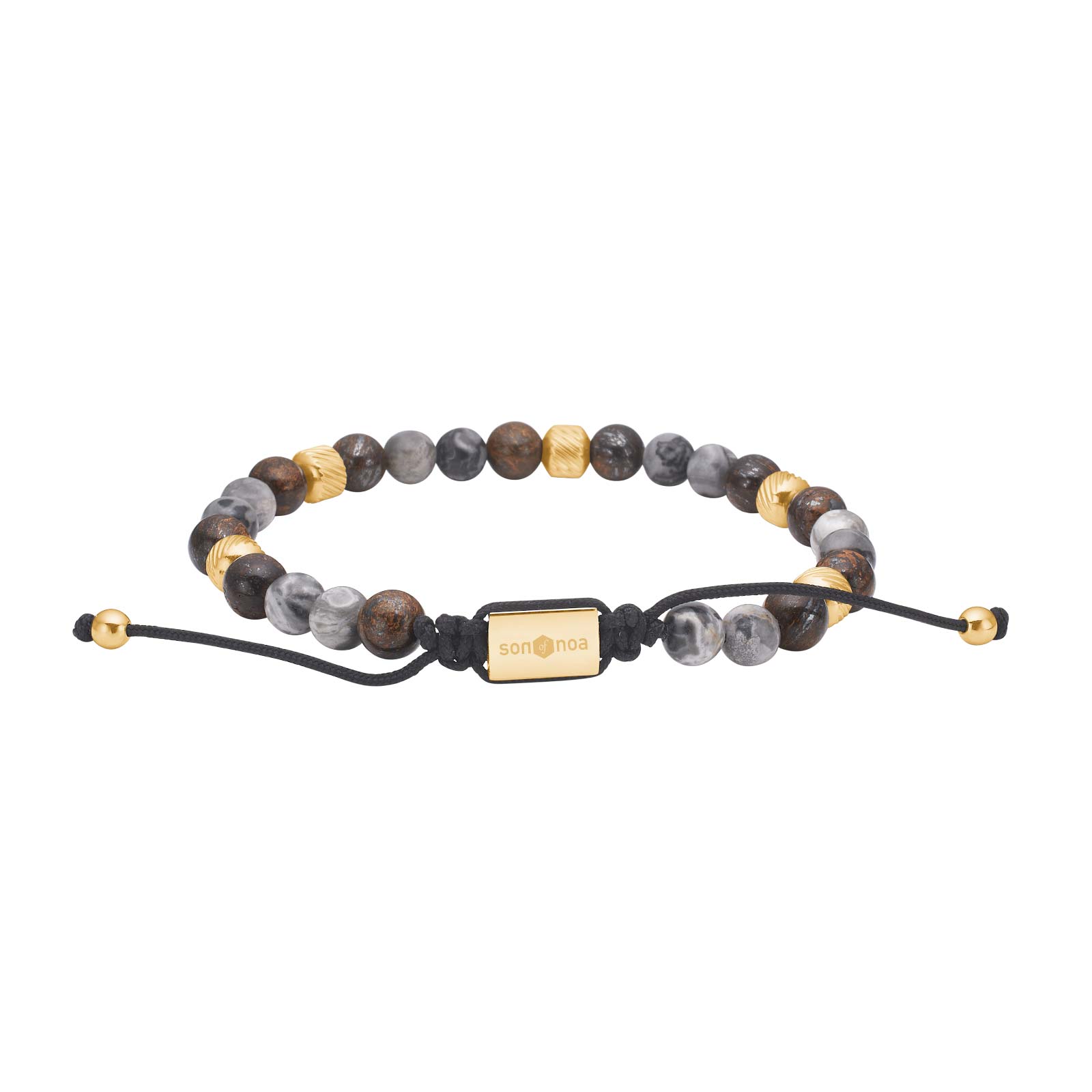 Son Armbånd Map Stone Ilmenite Bronzitite Stål Gold - Son Of Noa Armbånd