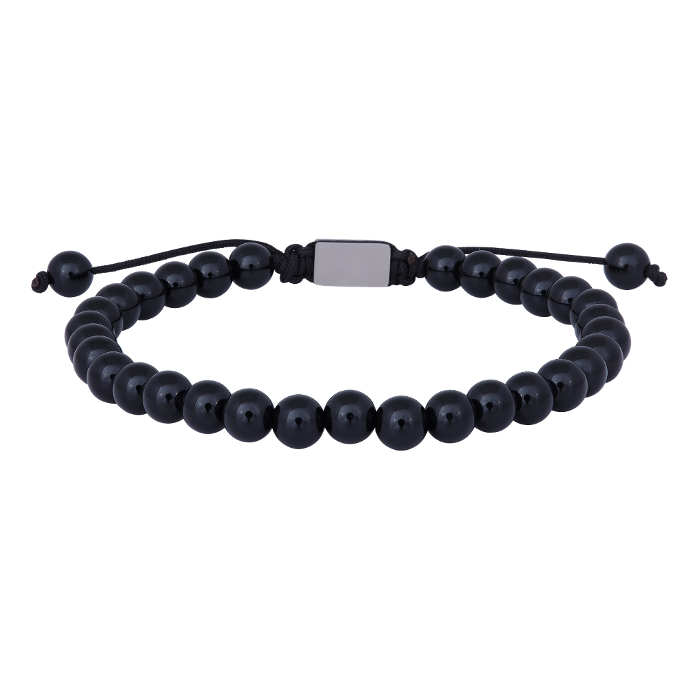 Sort Son Armbånd Black Onyx19cm 25cm - Son Of Noa Armbånd