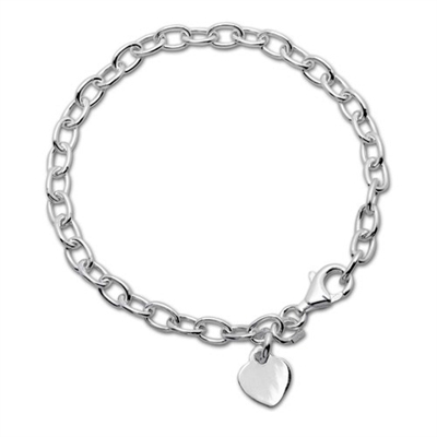 Sølvarmbånd Med Hjerte - Armbånd