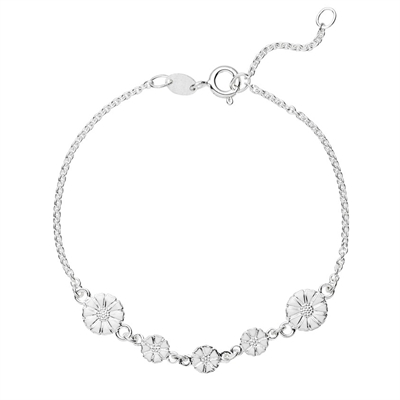 Lund Marguerit Sølv Armbånd Med Margueritter - Armbånd