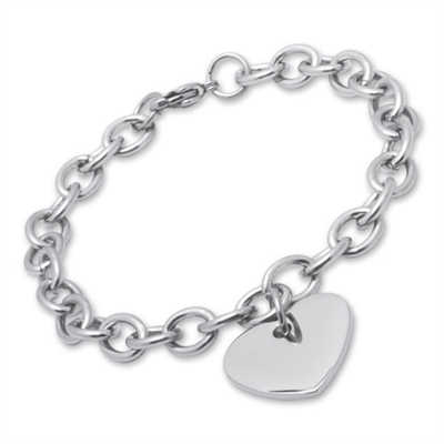 Armbånd Med Graverbart Hjerte Mulighed For Gravering - Armbånd