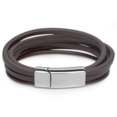 Mørekebrunt Læderarmbånd - Armbånd