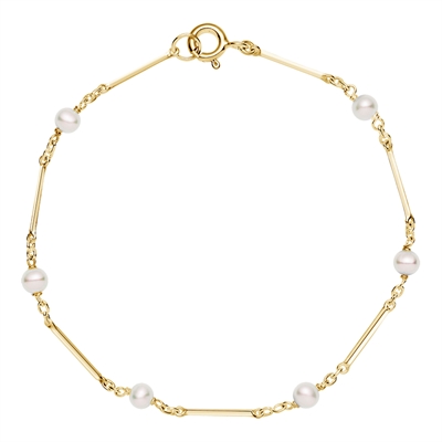 Armbånd Guld Med Ferskvandsperler Pinde - Armbånd