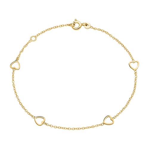 Armbånd Guld Med Hjerter - Armbånd