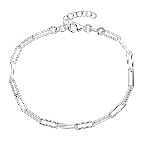 Armbånd Sølv Med Aflange Led Til - Armbånd