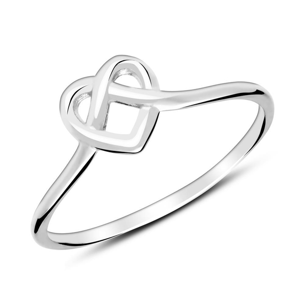 Sølv Ring Med Flettet Hjerte - Fingerringe
