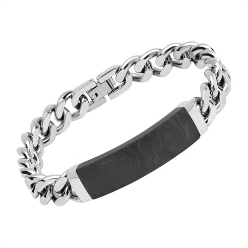 Panserarmbånd Stål Med Carbon Eller Mulighed For Gravering - Armbånd