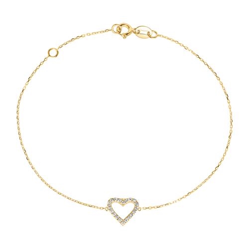Armbånd Guld Med Hjerte Zirkonia - Armbånd