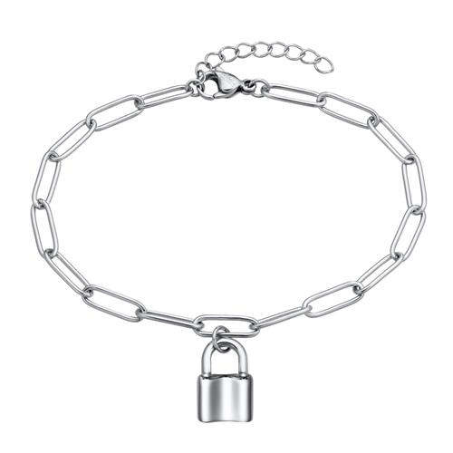 Armbånd Med Aflange Led Love Lock Mulighed For Gravering - Armbånd