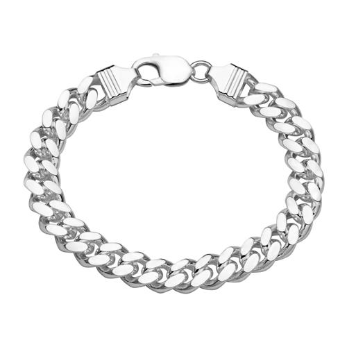 Curb Panserarmbånd Sølv Eller - Armbånd