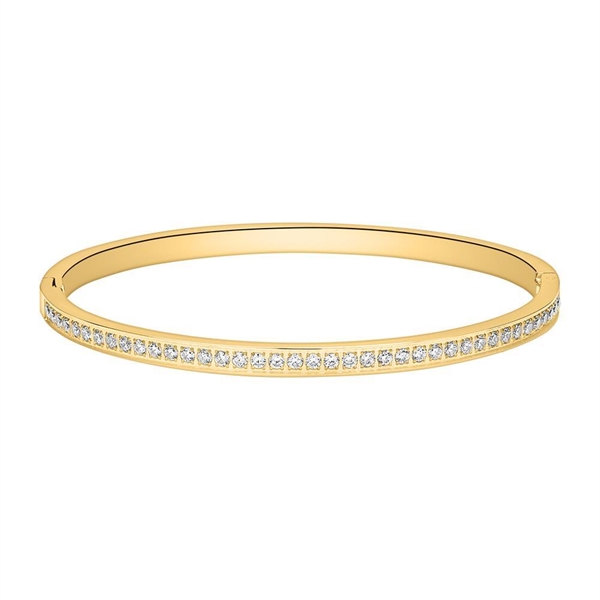 Forgyldt Armring Med Zirkonia Mulighed For Gravering - Armbånd
