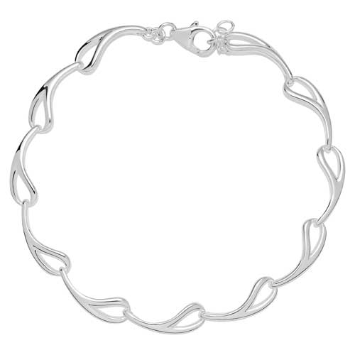 Armbånd Sølv Med åbne Dråbeformet Led - Armbånd