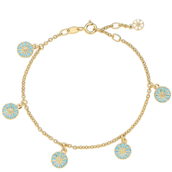 Lund Marguerit Armbånd Med Blå Margueritter - Armbånd
