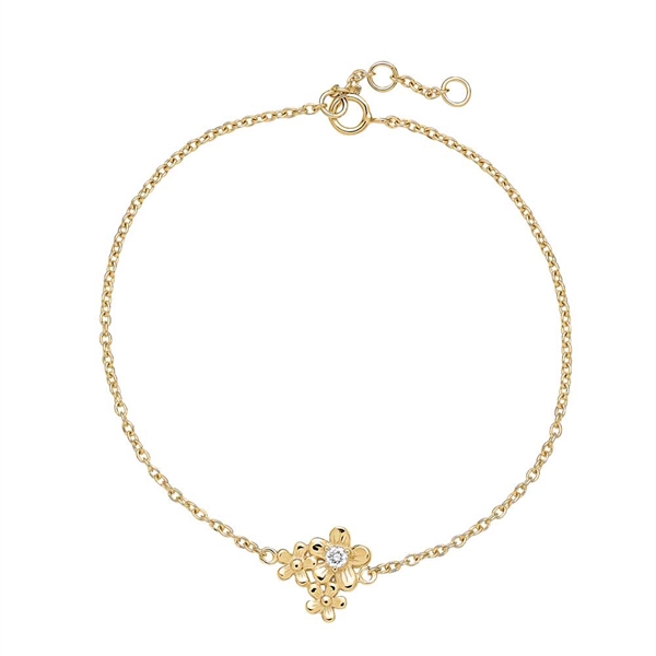 Guld Armbånd Med Blomster Diamant - Armbånd