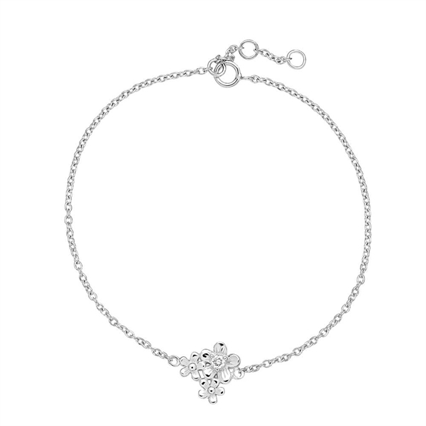 Sølvarmbånd Med Blomster Zirkoiasten - Armbånd