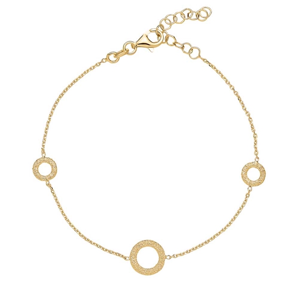 Forgyldt Armbånd Sølv Med Ringe Zirkoniasten - Armbånd