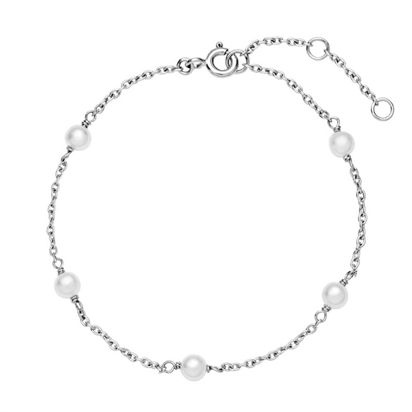 Sølvarmbånd Med ægte Ferskvandsperler - Armbånd