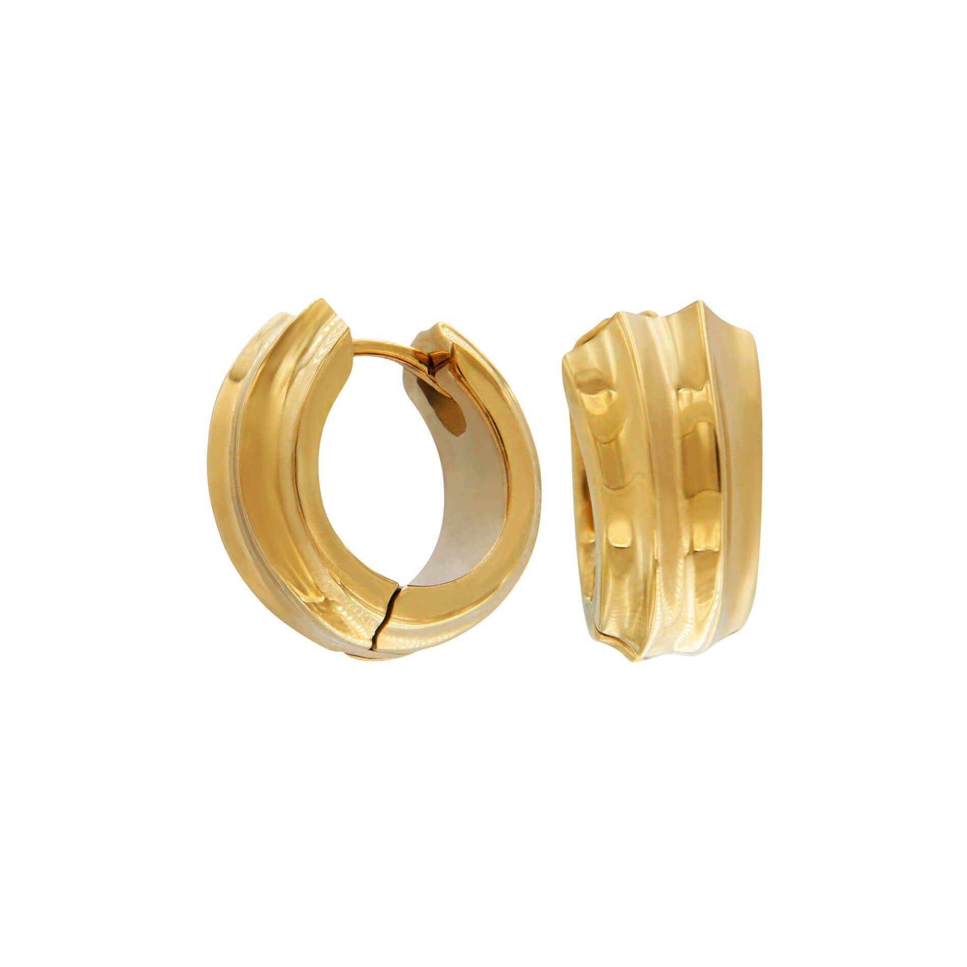 Flora Vandtæt Wave Huggie Ørering Guld - Øreringe