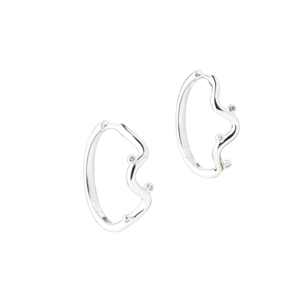 Aqua Dulce Wavy Hoop Big øreringe 6287 - Aqua Dulce Øreringe