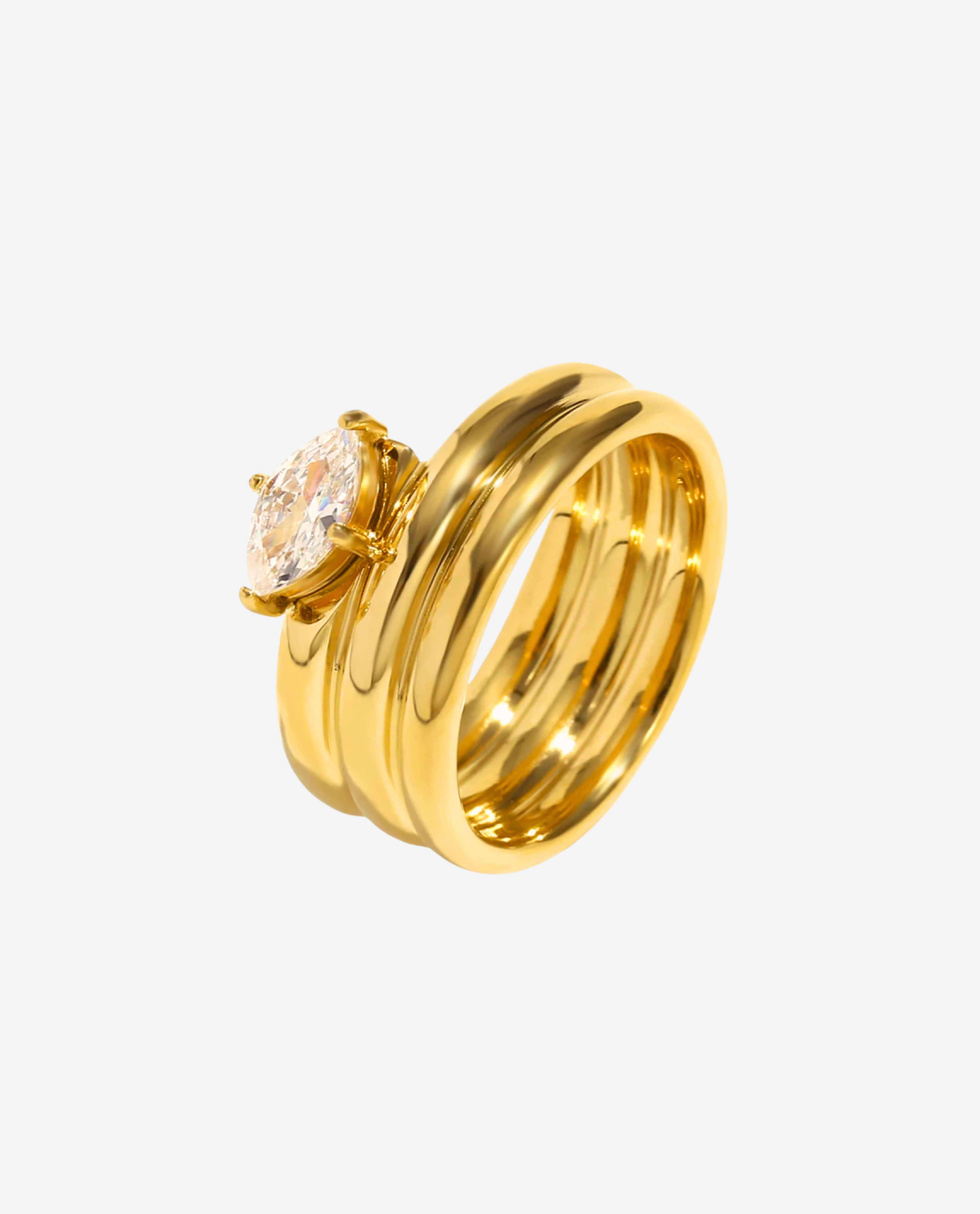 Axis Ring Forgyldt - Khaai Studio Fingerringe