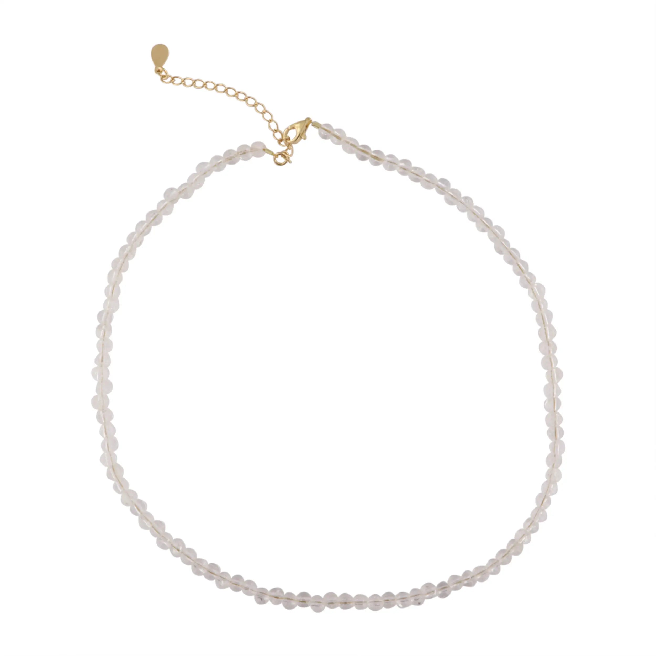 Forgyldt Sterli Halskæde Bjergkrystal Rund Forgyldt Sølv - Boc Halskæder  - 05740034077504