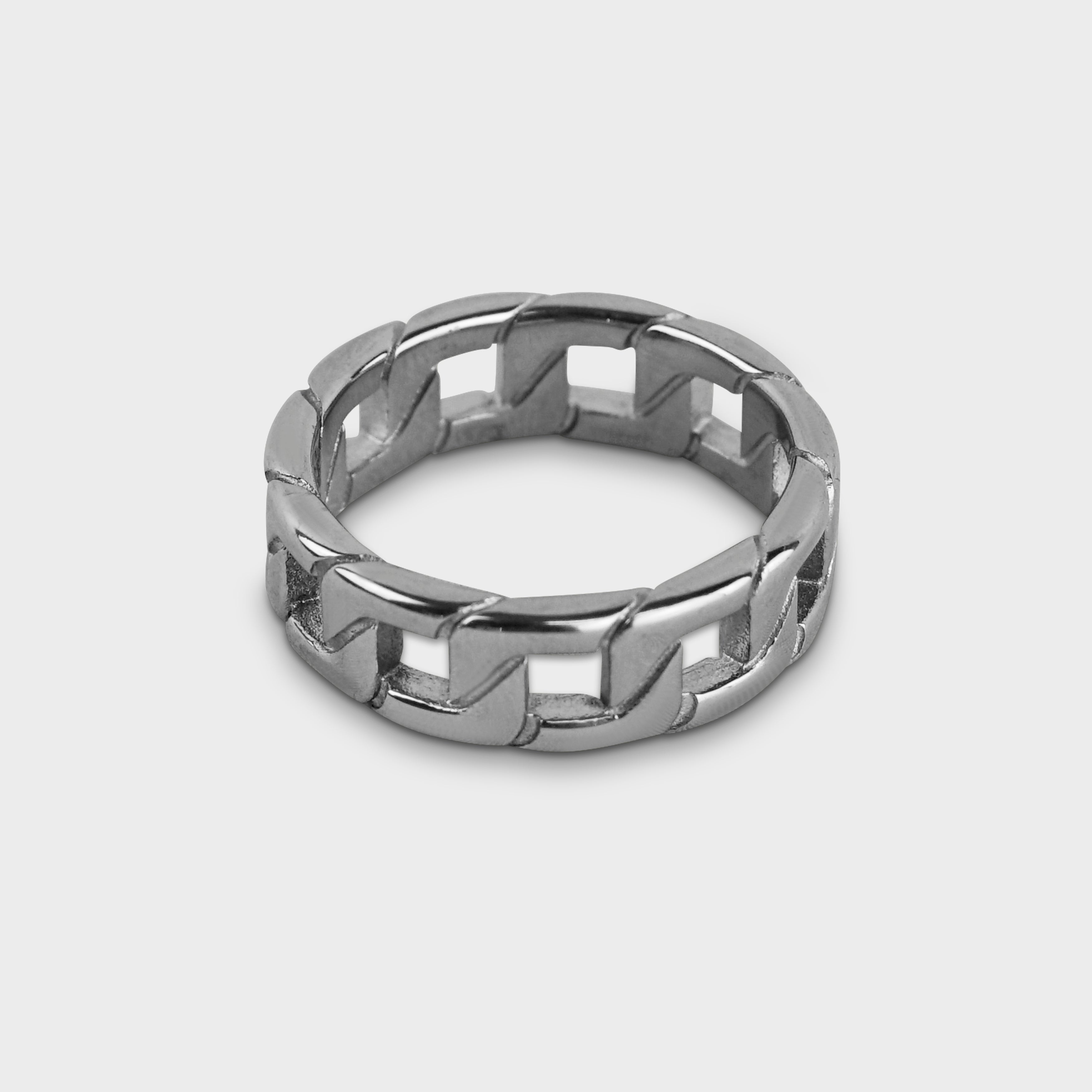Curb Ring Sølvfarvet - Fingerringe
