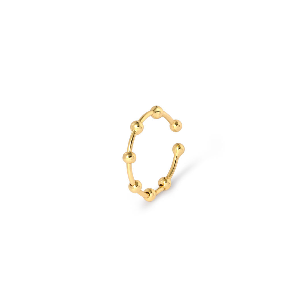 Cuff Fingerring Dotondot Onesize Regulerbar Størrelse Karat Forgyldt Sterling Sølv - Szhirley Fingerringe