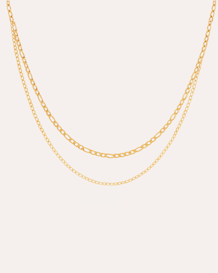 Duo Layer Necklace Forgyldt - Khaai Studio Halskæder