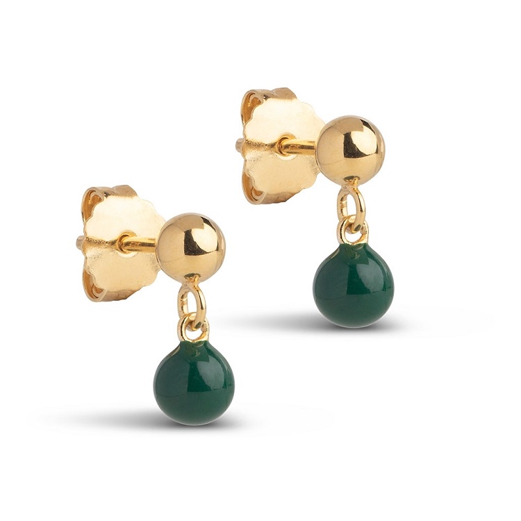Grøn Enamel Mina Petrol Green øreringe E439g - Øreringe