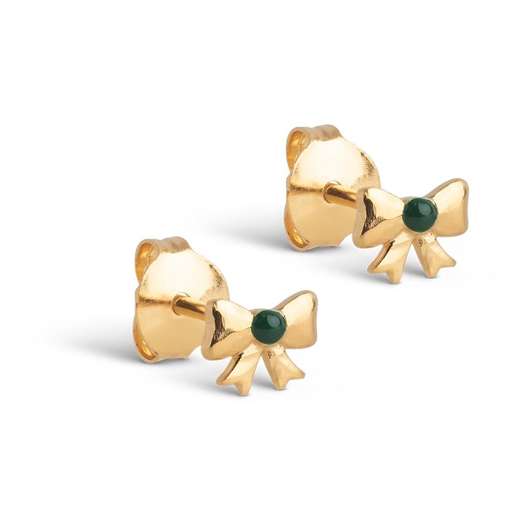 Grøn Enamel Baby Bow øreringe E440gpetrolgreen - Øreringe