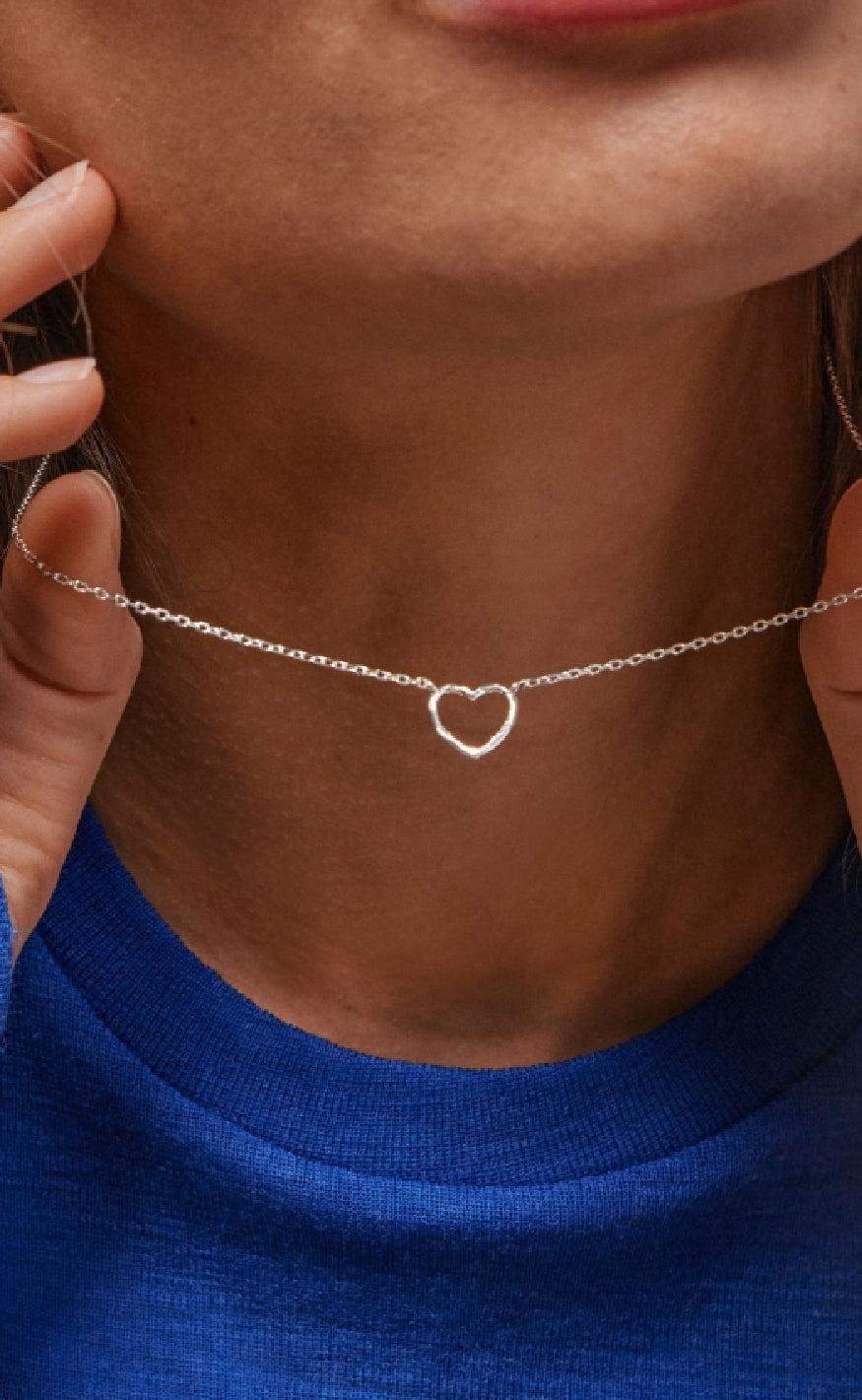 925S/M Enamel Copenhagen Halskæde Organic Heart Silver Colour - Halskæder  - 5714274025076