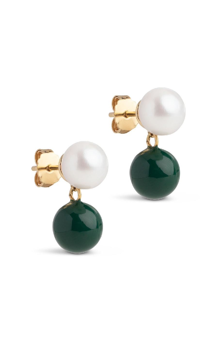 Grøn Enamel Copenhagen Columbia Petrol Green - Øreringe  - 5714274035952