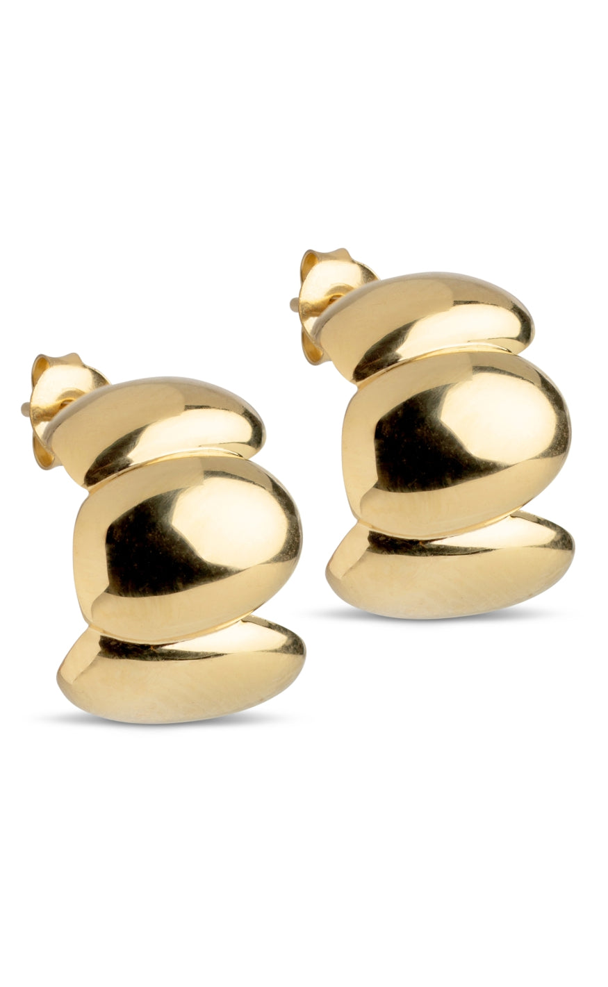 925S/GP Enamel Copenhagen Melia Chunky Gold Colour - Øreringe  - 5714274038151