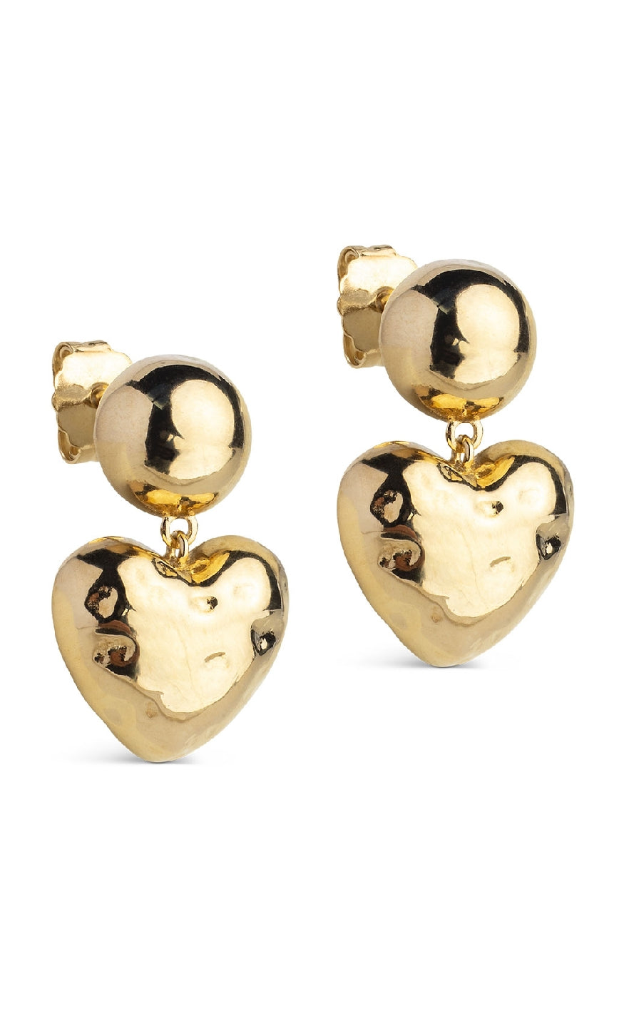 925S/GP Enamel Copenhagen Poma Heart Gold Colour - Øreringe  - 5714274036638