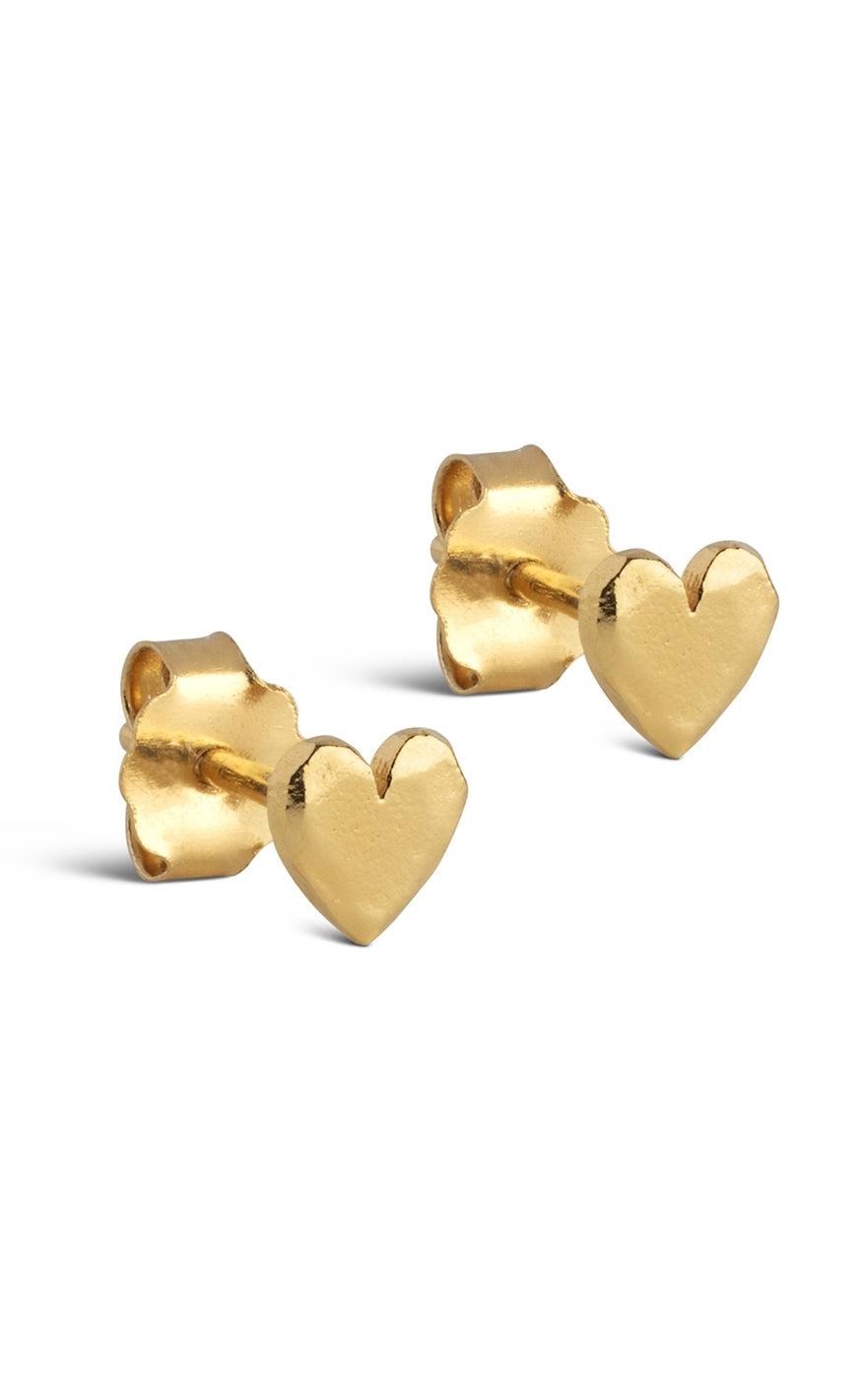 Guld Colour Enamel Copenhagen Studs Heart Gold Colour - Øreringe  - 5714274031602