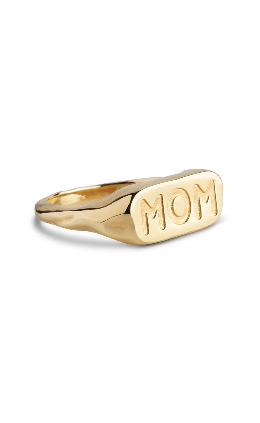 Guld Enamel Copenhagen Ring Mom Statement Gold Colour - Fingerringe  - 5714274031947
