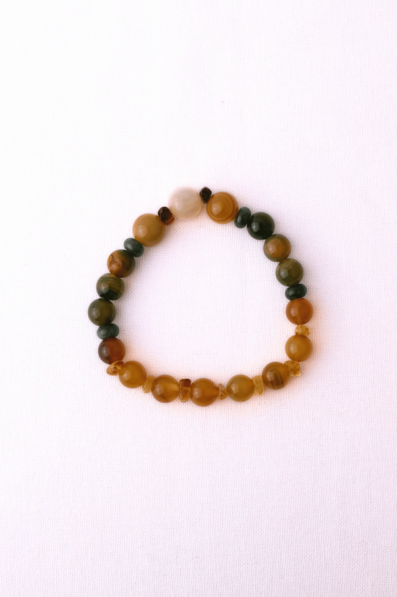 Grøn EfterÅr Armbånd Med Gul Agat Kalcedon Rav & Jaspis - Parol Armbånd