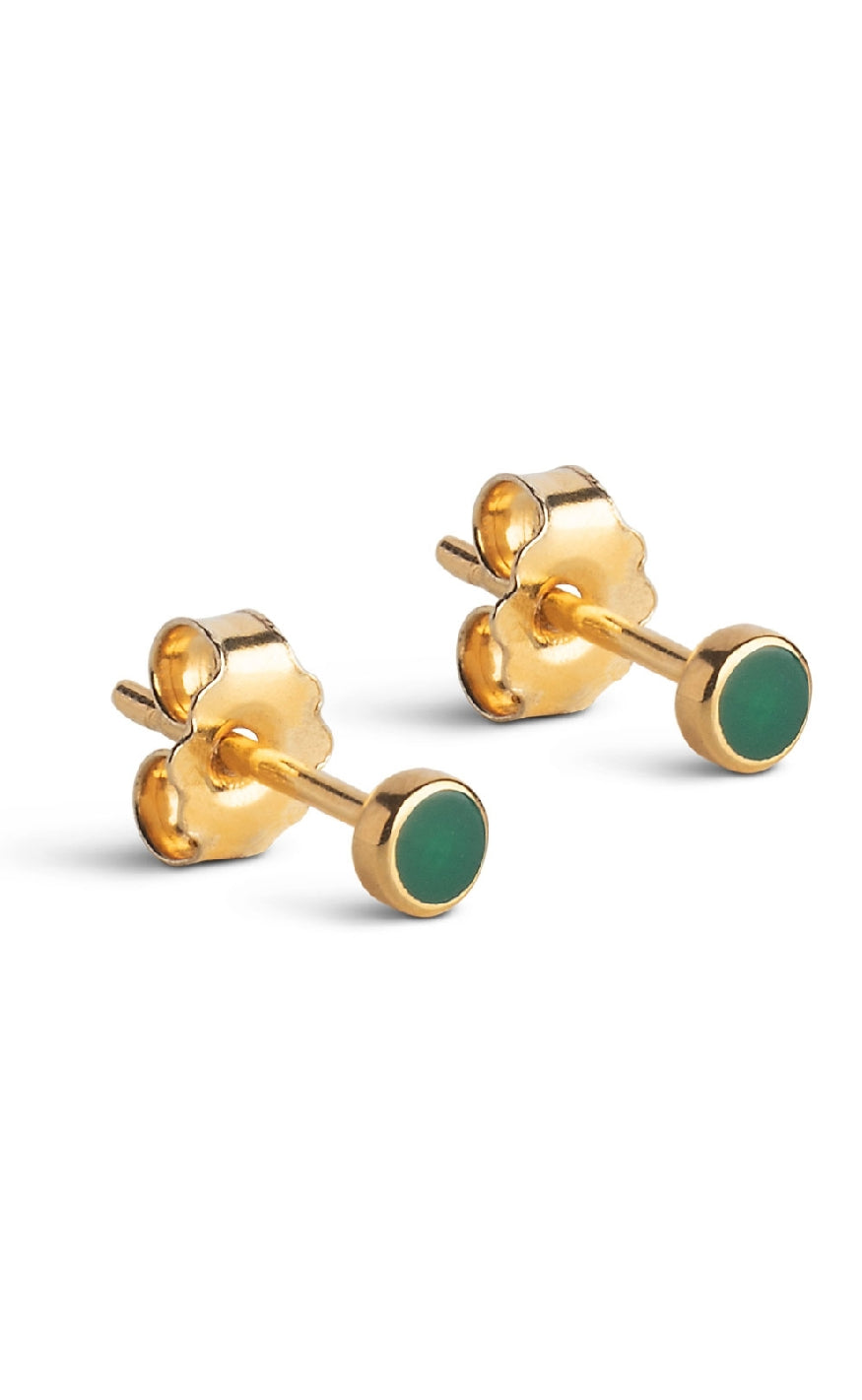 Grøn Enamel Copenhagen Stud Enamel Dot Petrol Green - Øreringe  - 5714274030247