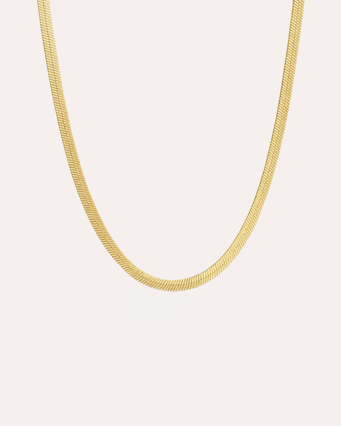 Flat Snake Chain 4mm Forgyldt - Khaai Studio Halskæder