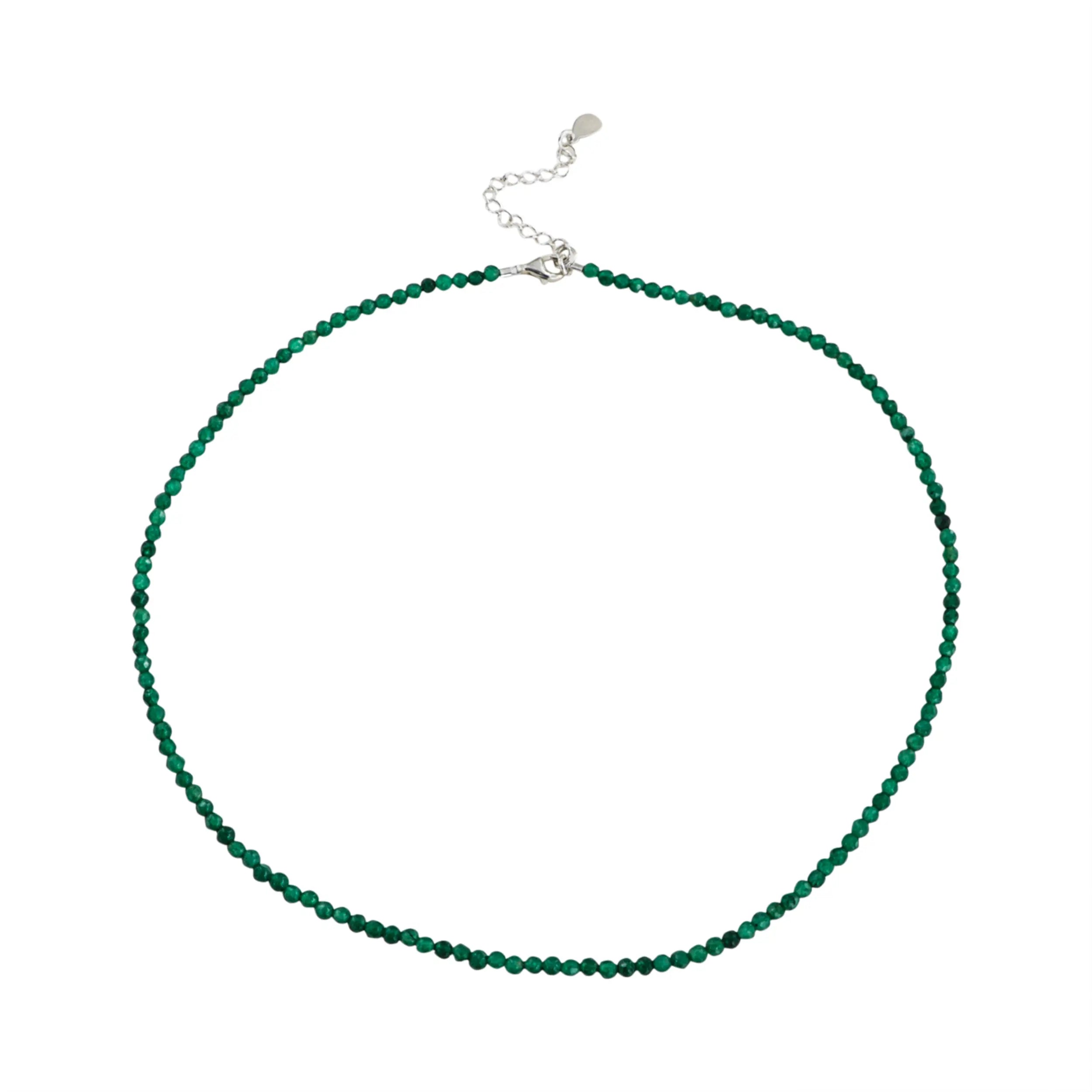 Grøn Halskæde Kvarts Sterlingsølv Forgyldt Sølv - Boc Halskæder  - 05740034079386