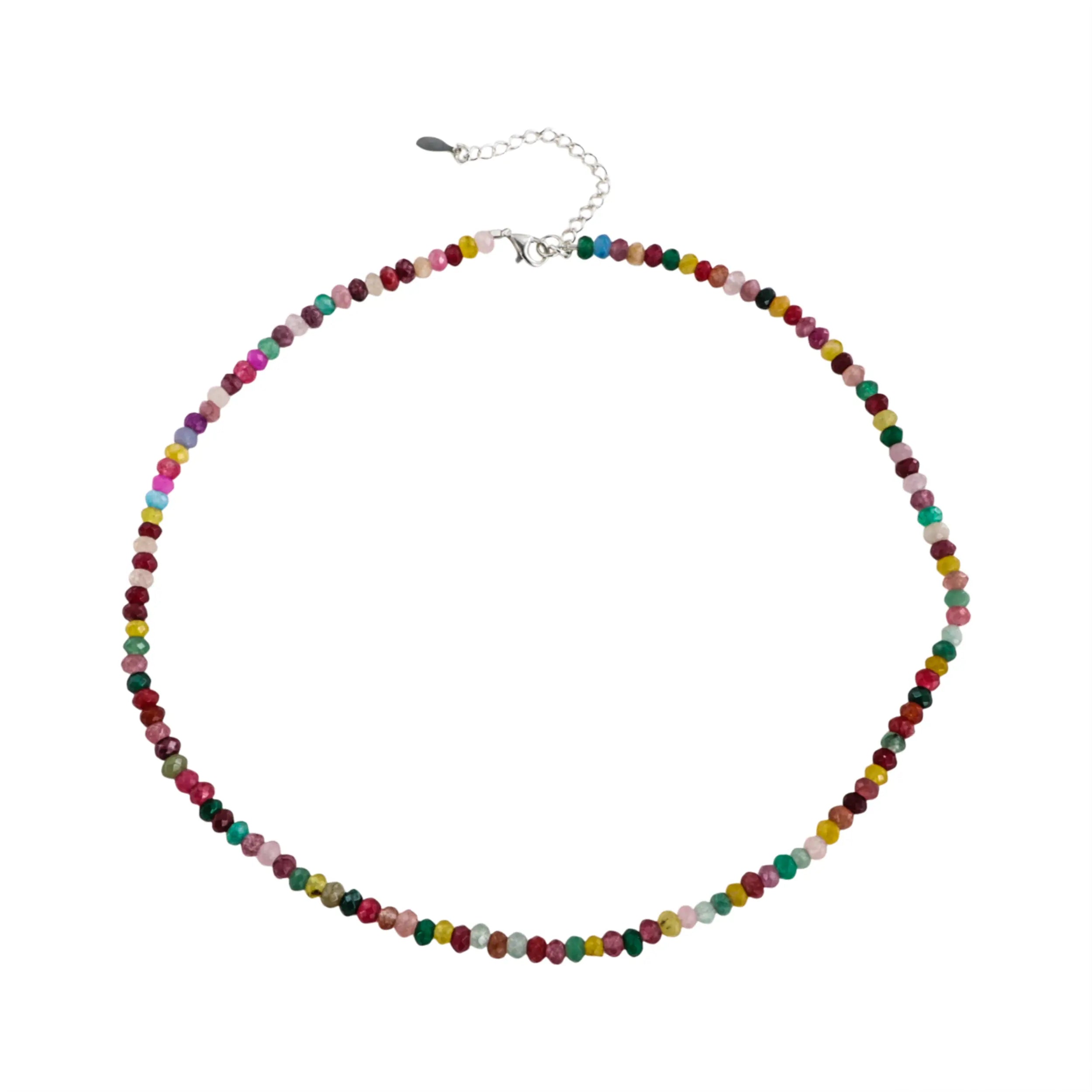 Sølv Halskæde Mix Agat Sterling Forgyldt - Boc Halskæder  - 05740034079362