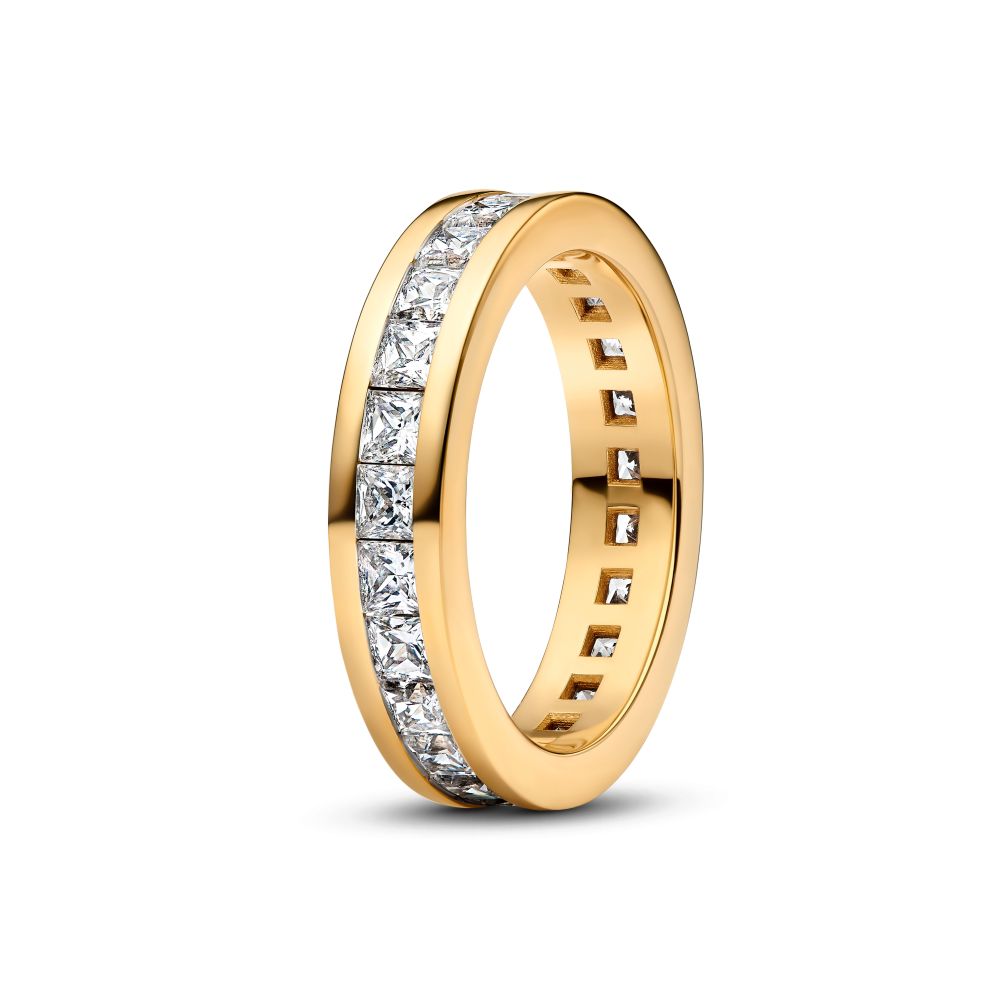 Pandora Evighedskanal Forgyldt Ring Med Sten 163797c01 - Pandora Fingerringe