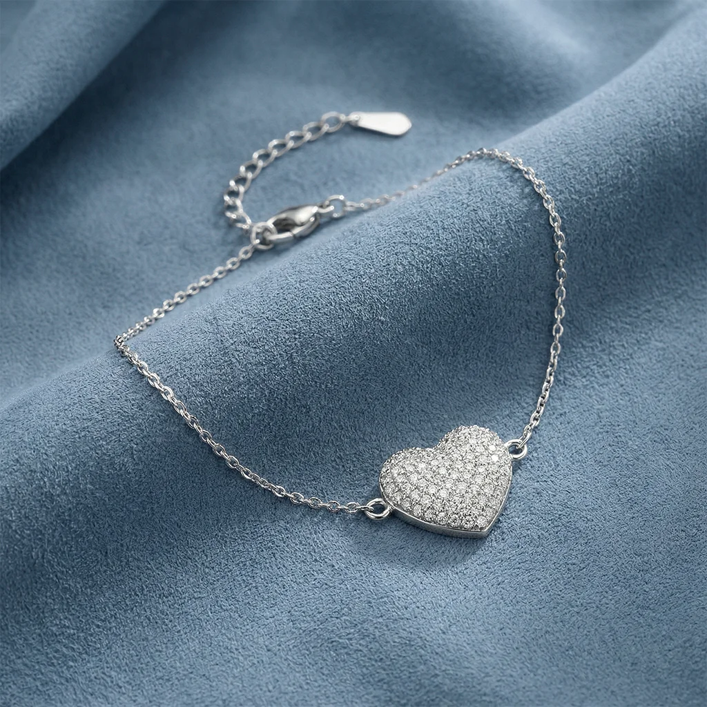 Hjerte Armbånd Zirkoner Sølvfarvet Jewelries - Armbånd