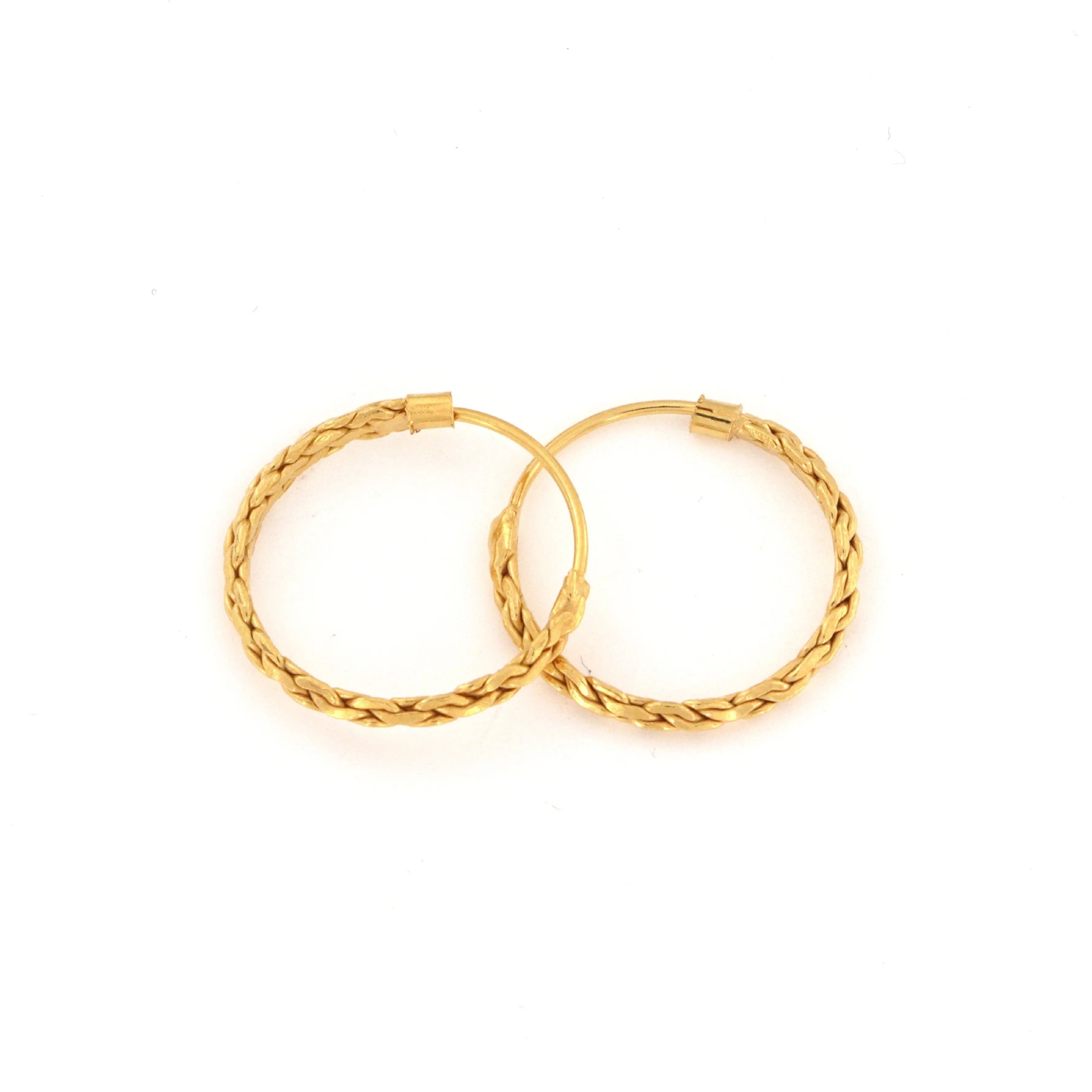 Flettede Hoops Forgyldt Sterlingsølv Sø060 17g - Blt Øreringe  - 05740034035344