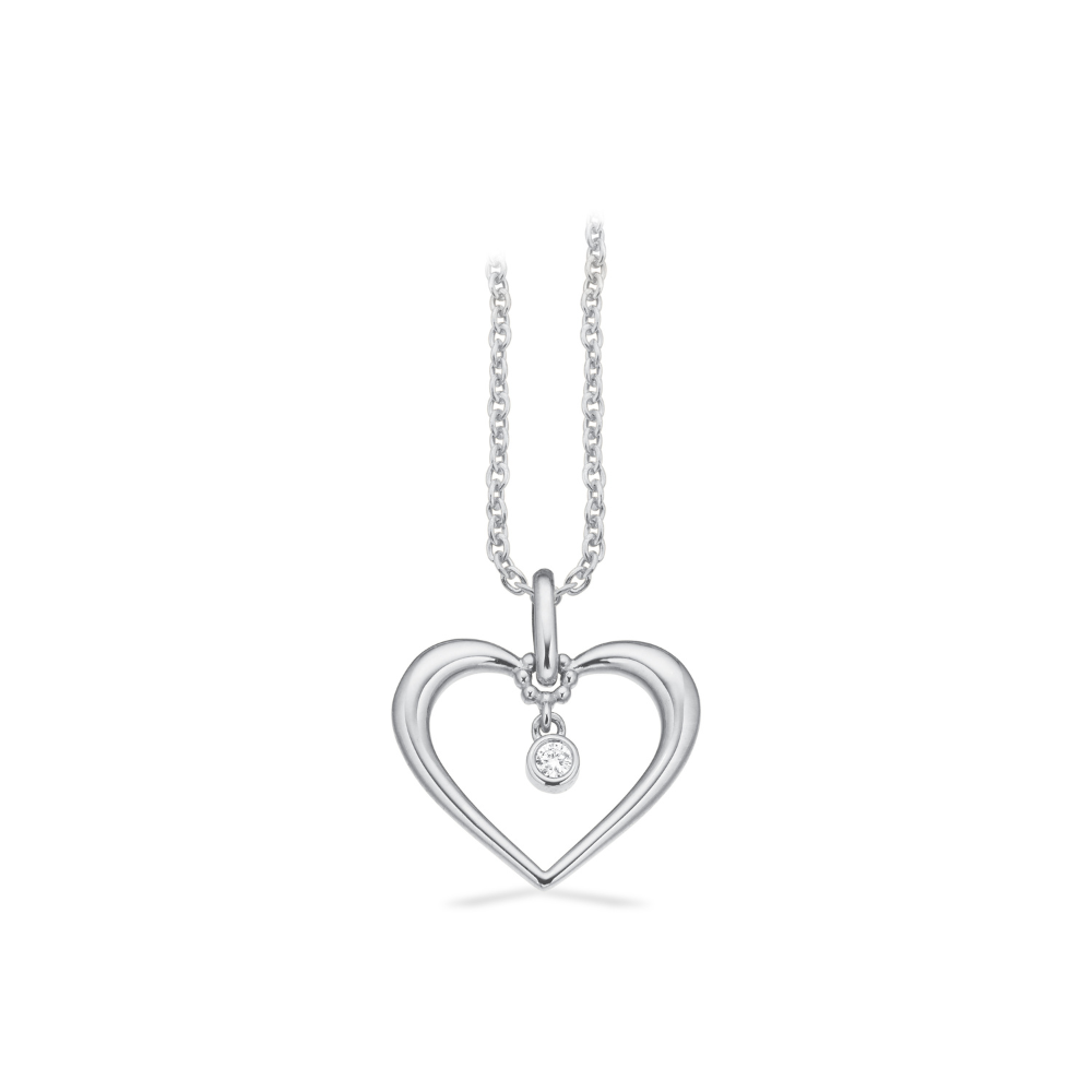 Hvid Scrouples Halskæde Med Guldshjerte Diamant 215844 - Scrouples Halskæder