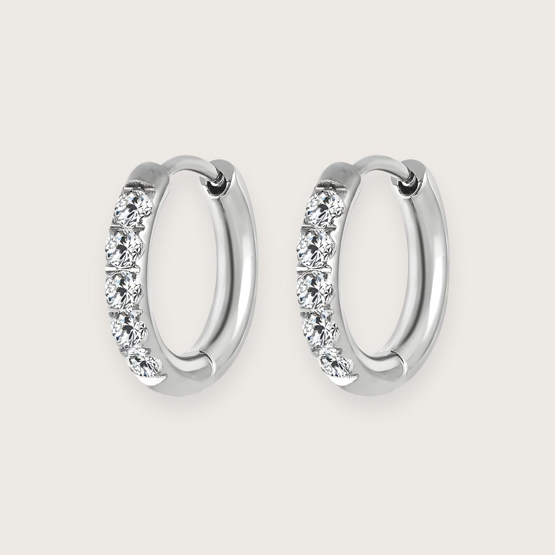 Hallie Hoops Med Zirkoner 10mm - Chant Du Matin Øreringe